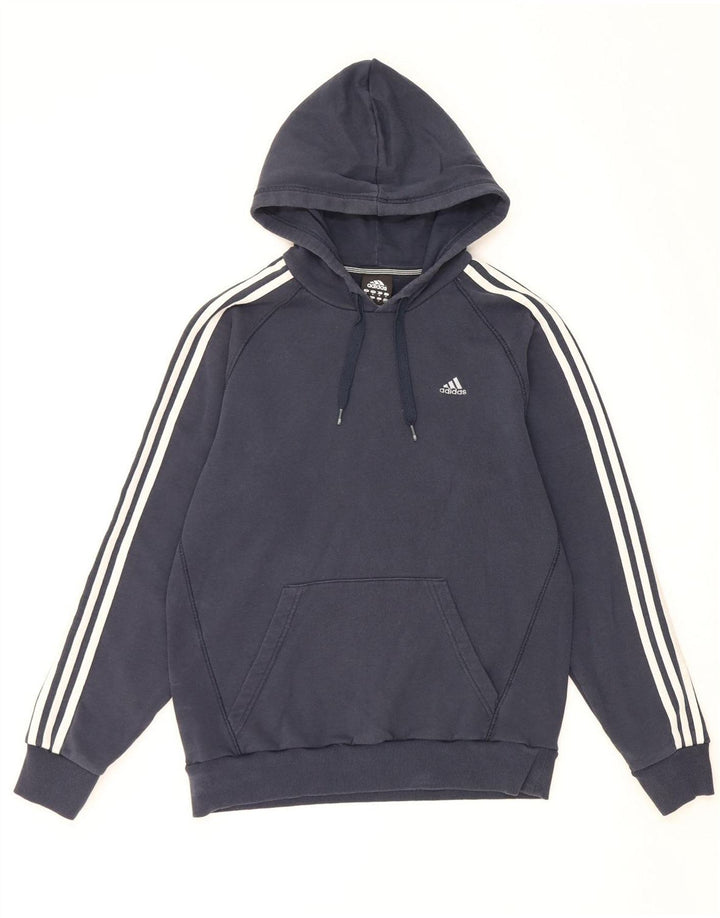 Męski sweter z kapturem ADIDAS, średni granatowy, bawełniany