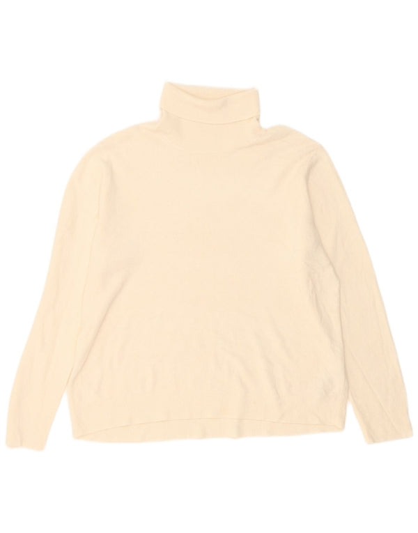 Marks & Spencer Damski sweter z golfem UK 18 XL Beżowy Akryl