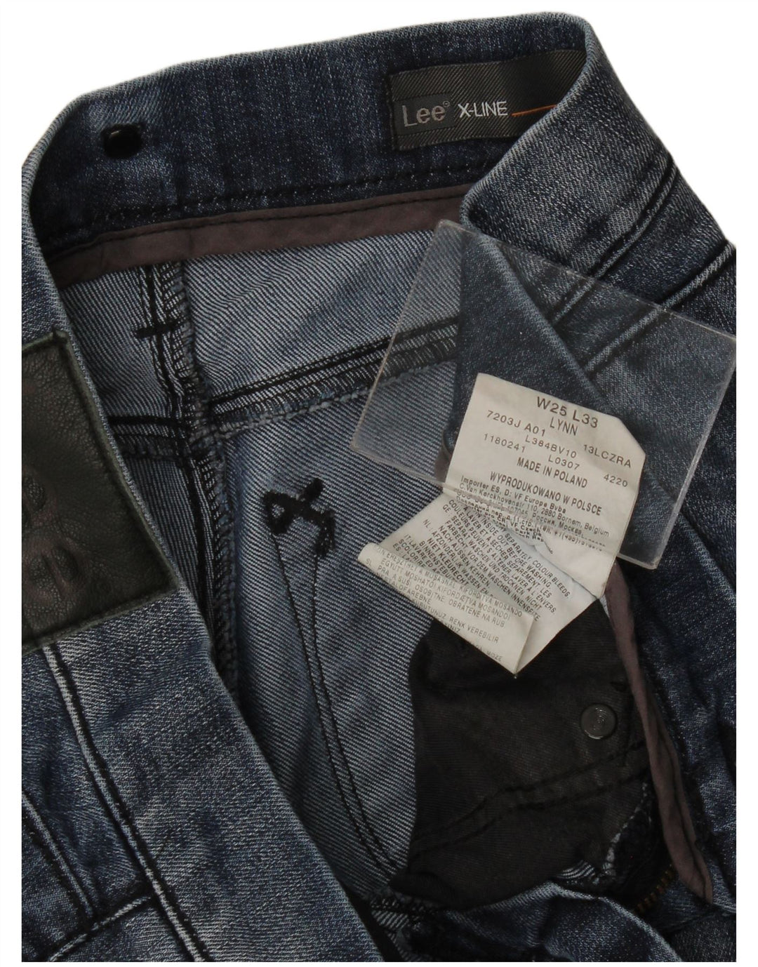 Damskie jeansy Lee Lynn Straight W25 L28 Granatowe, bawełniane