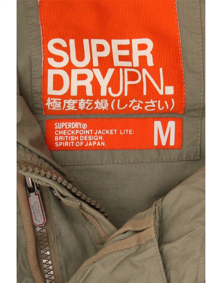 Damska kurtka parka z kapturem Superdry UK 12, średnia bawełna khaki