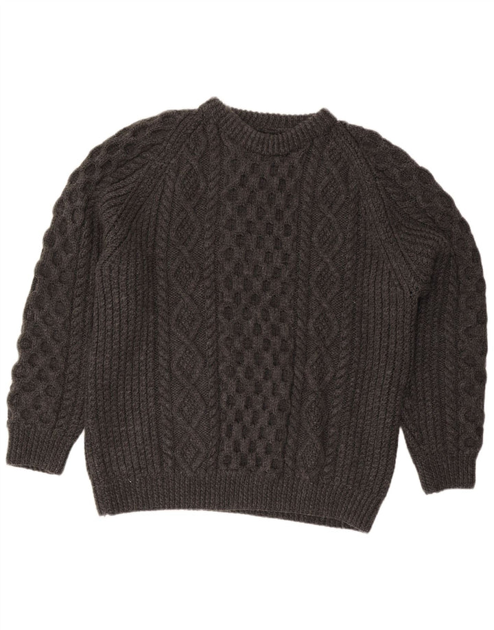 Vintage męski sweter z okrągłym dekoltem XL szary