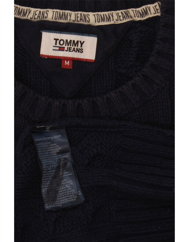 Męski sweter z okrągłym dekoltem Tommy Hilfiger, średni granatowy, bawełniany