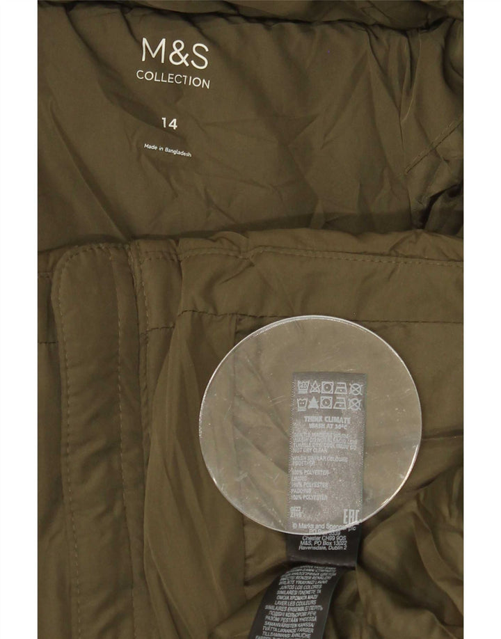 Marks & Spencer Damska ocieplana kurtka UK 14, duża, khaki, poliester