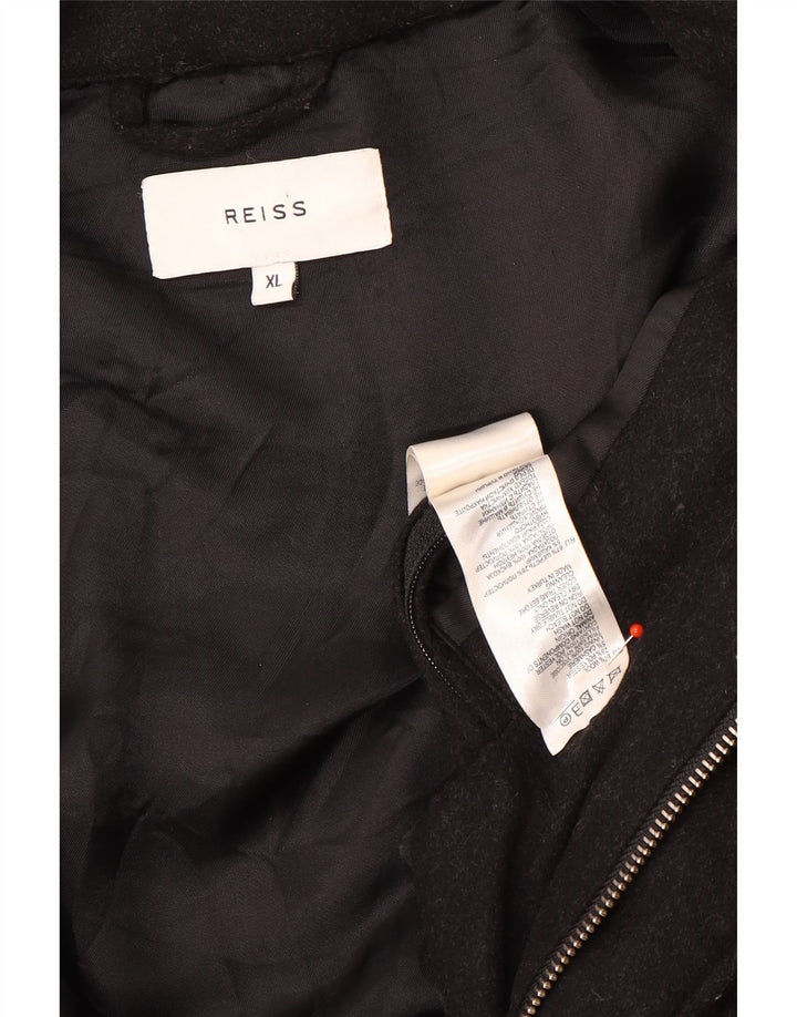 Męska ocieplana kurtka Reiss UK 42 XL, czarna wełna