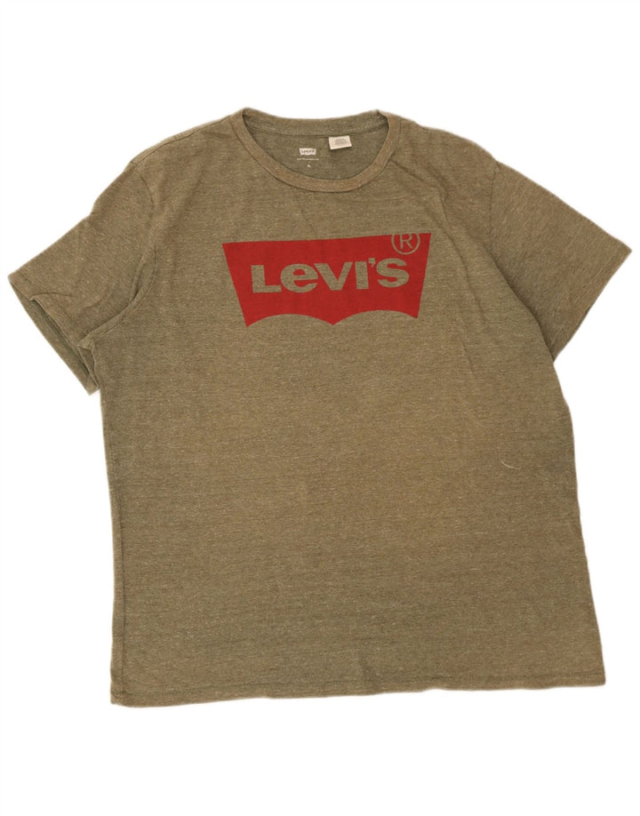 Męski T-shirt z grafiką Levi's XL, khaki, nakrapiany