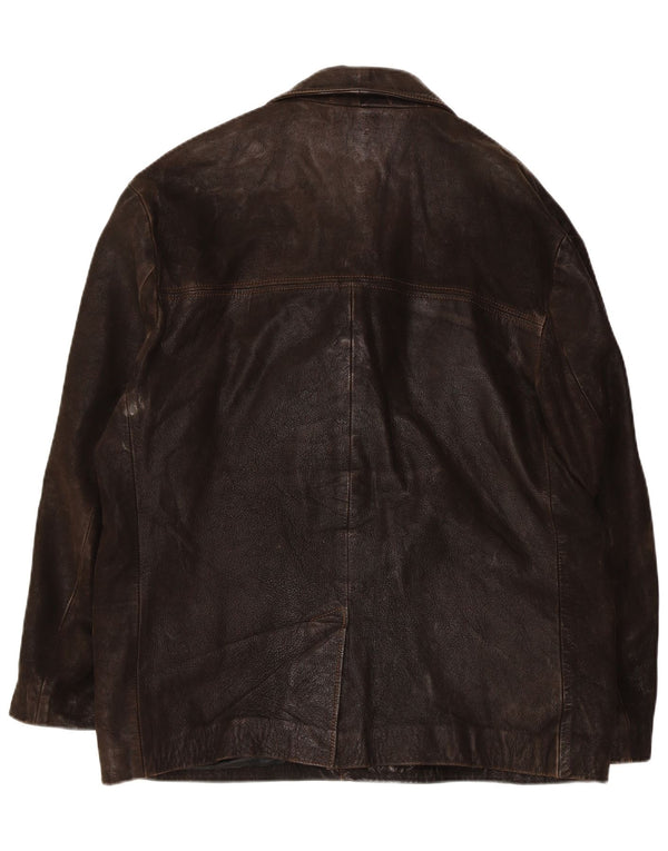 Vintage męska kurtka skórzana UK 42 XL brązowa skóra