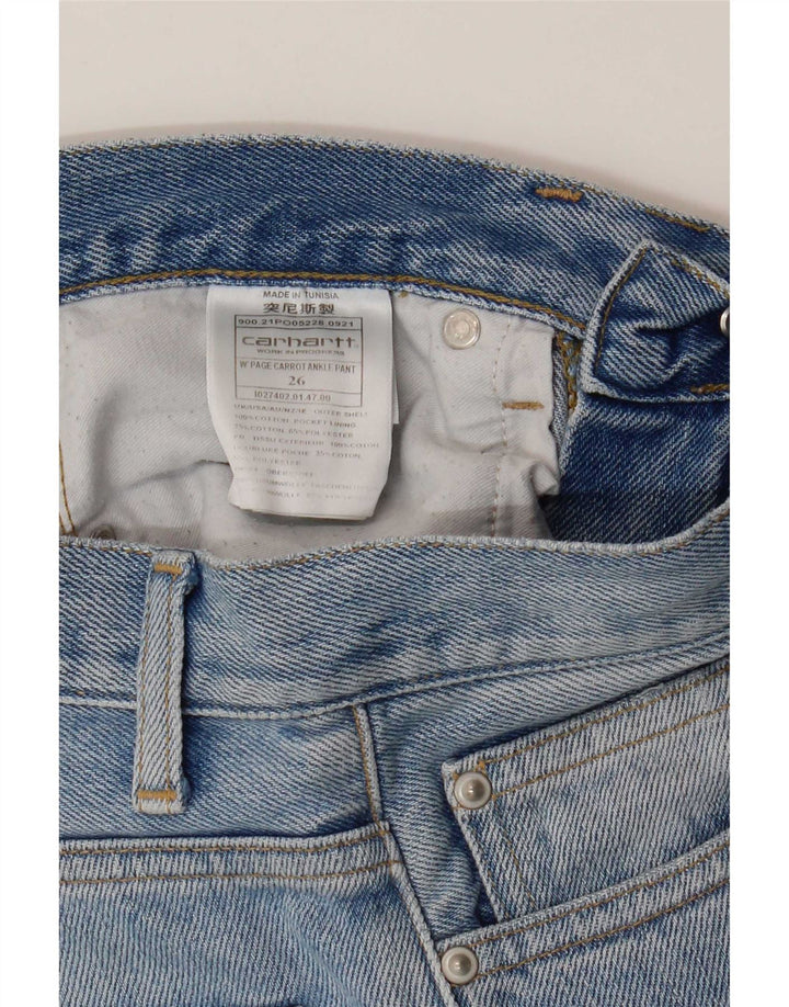 Damskie proste dżinsy Carhartt W26 L28 Niebieskie bawełniane