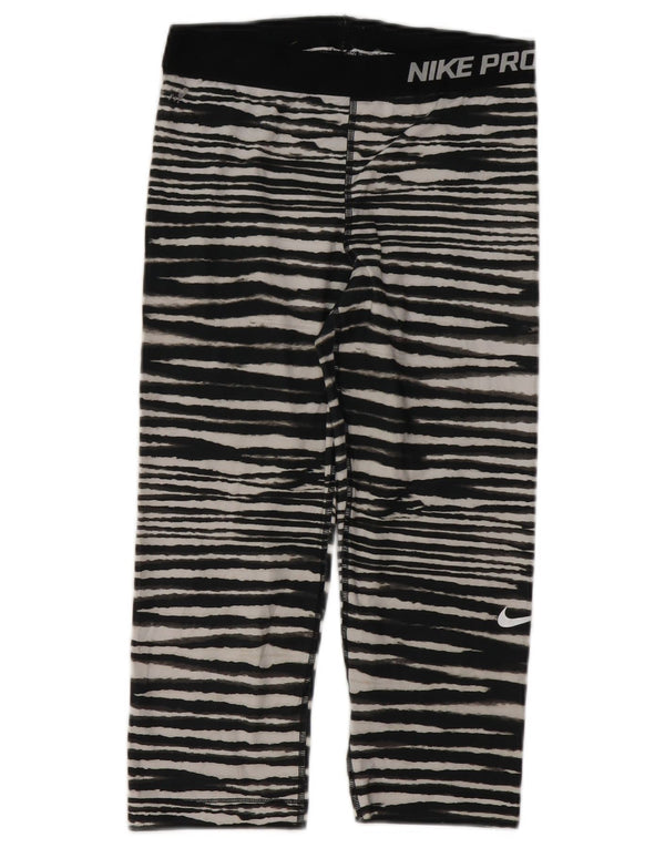 Damskie spodnie dresowe Nike Graphic Capri UK 12, średnie czarne paski