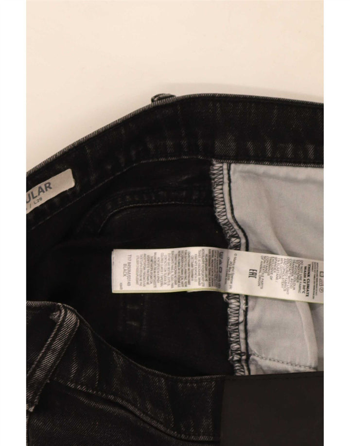 Marks & Spencer Męskie proste dżinsy W36 L27 Czarne bawełniane