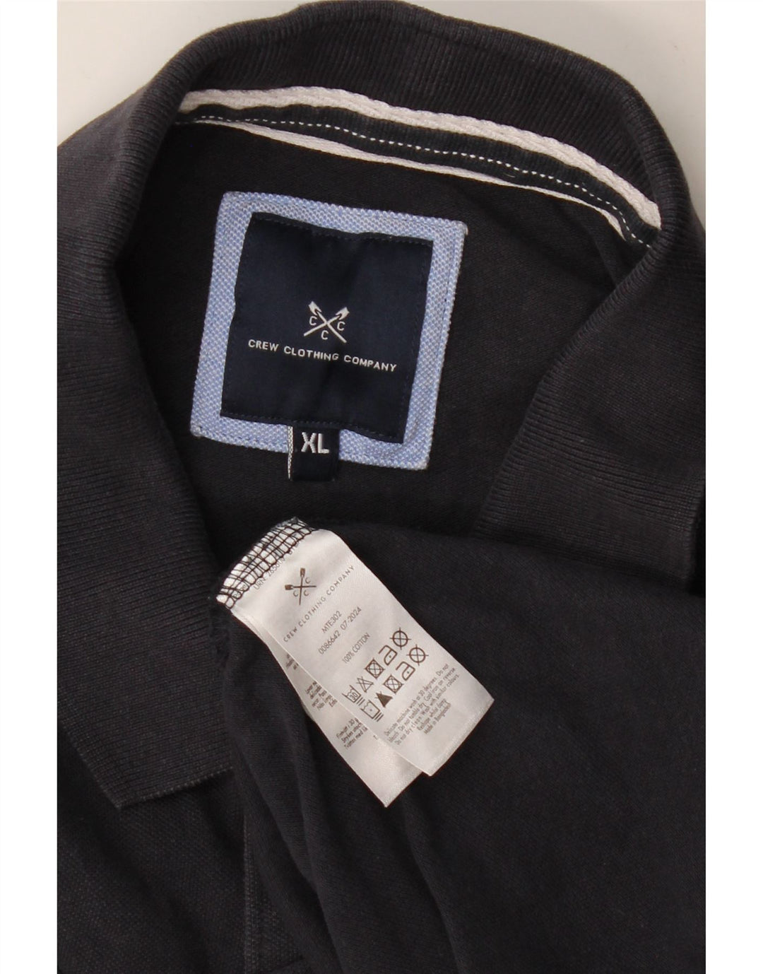 CREW CLOTHING Męska koszulka polo XL, granatowa, bawełniana