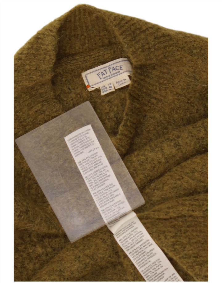 Damski sweter z golfem FAT FACE UK 12, średni khaki, w kwiaty