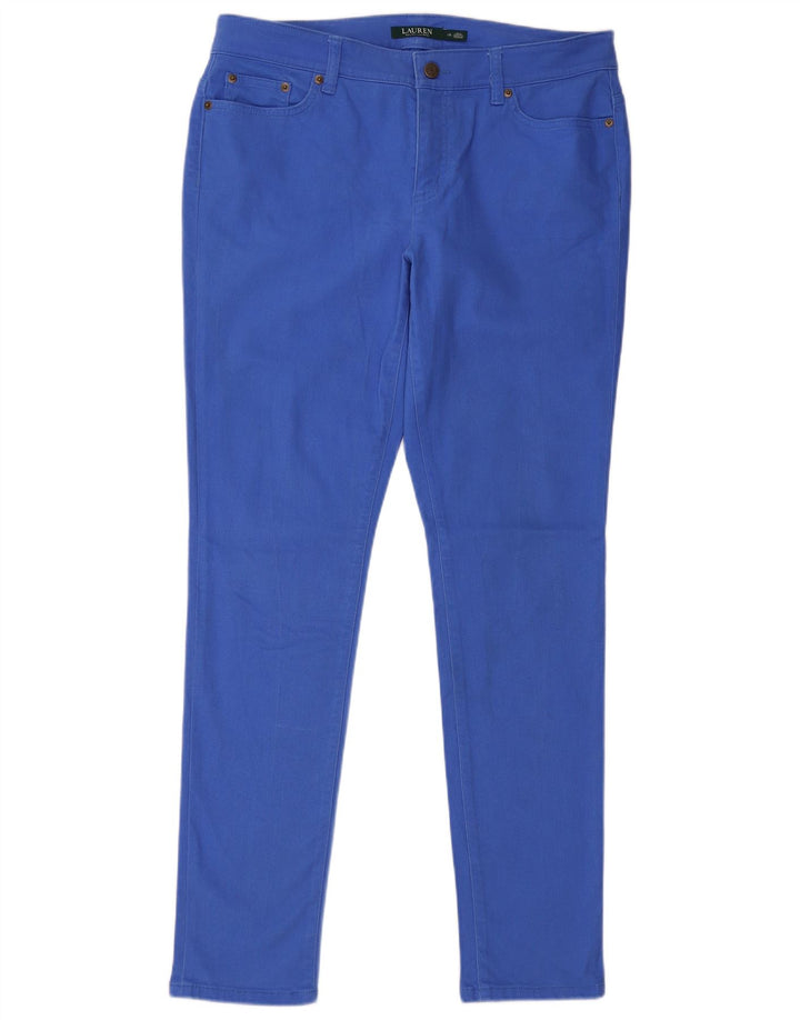 RALPH LAUREN Damskie jeansy slim US 12, duże, W34 L32, niebieska bawełna