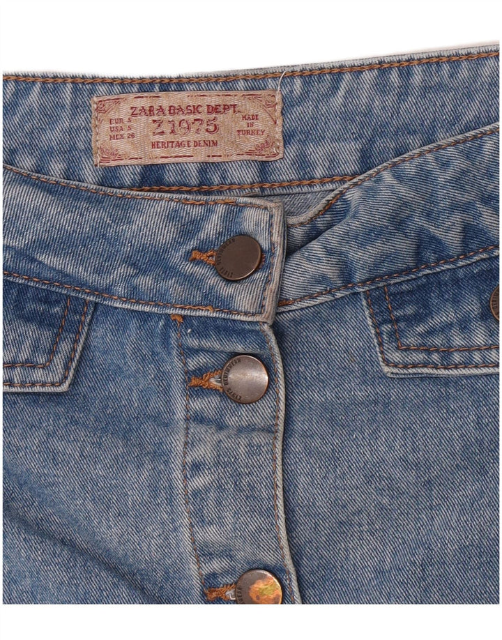 Spódnica dżinsowa damska Zara mała W28 niebieska