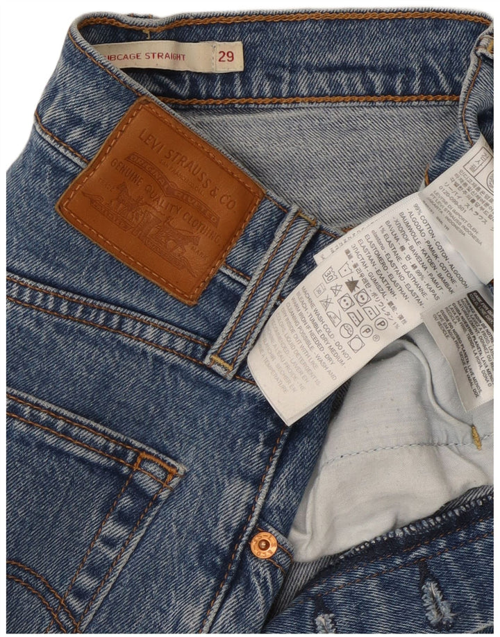 Damskie jeansy Levi's Ribcage Straight W29 L28 Niebieskie bawełniane