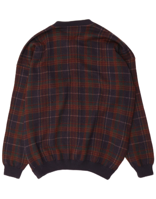 Canda Męski sweter kardigan 2XL, wielobarwna kratka, akryl