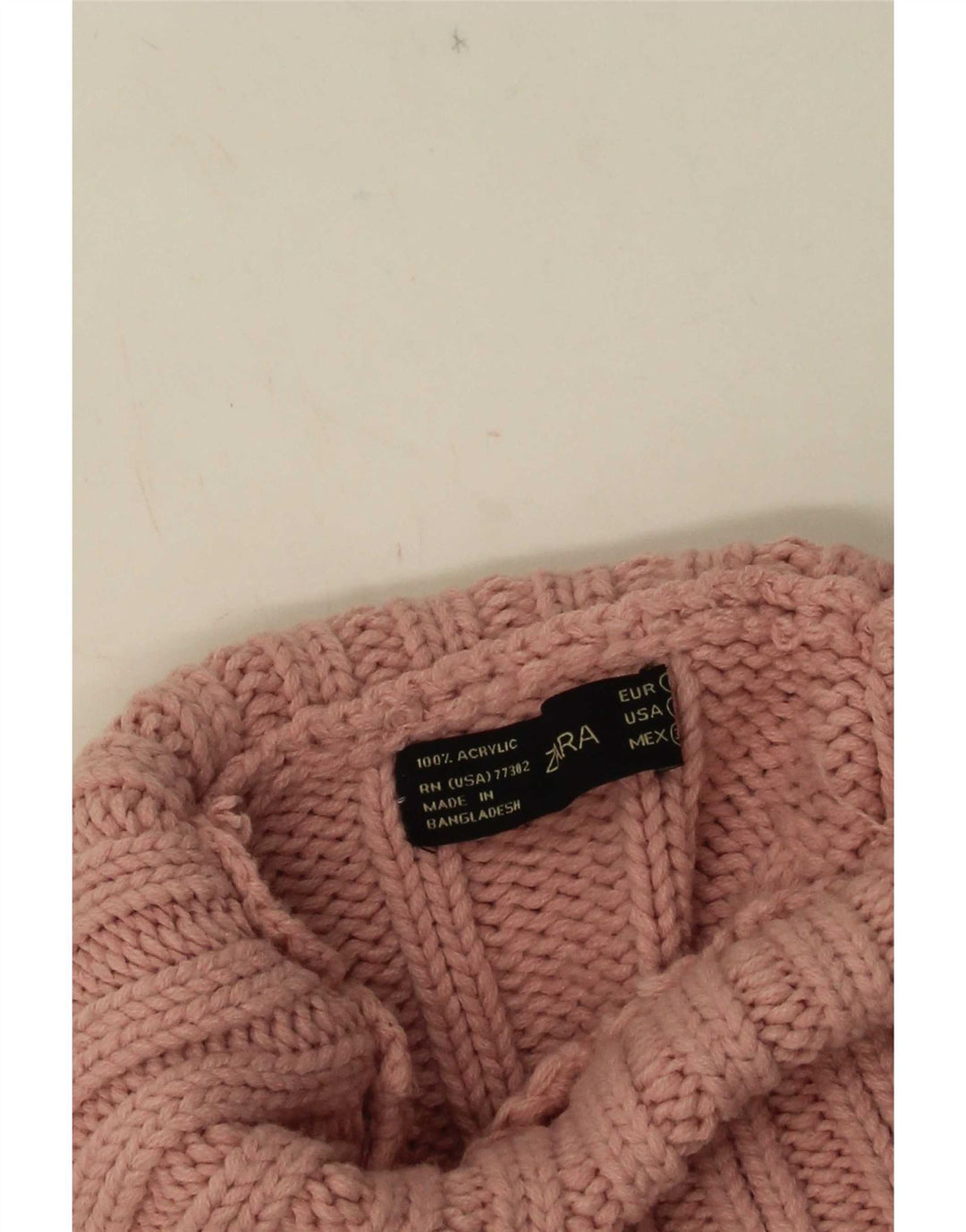 Sweter damski Zara z wywijanym dekoltem UK 8, mały, różowy