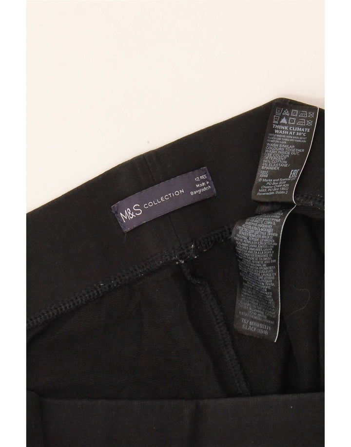 Legginsy damskie Marks & Spencer UK 12, średnie, czarne, bawełniane