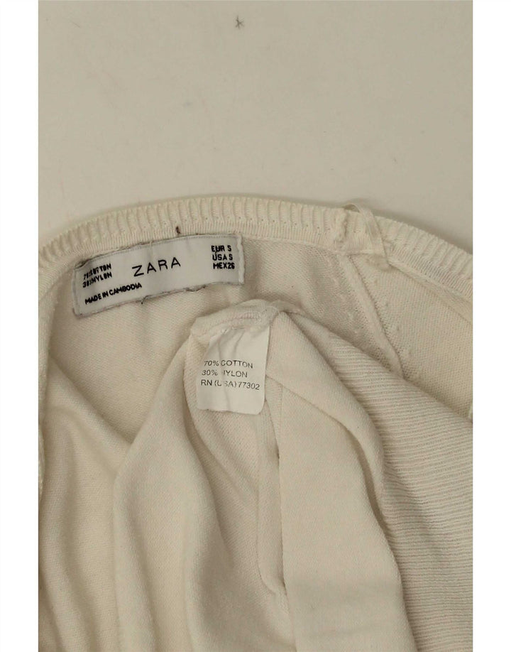 Sweter damski Zara Cardigan UK 10 Small, biały, bawełniany