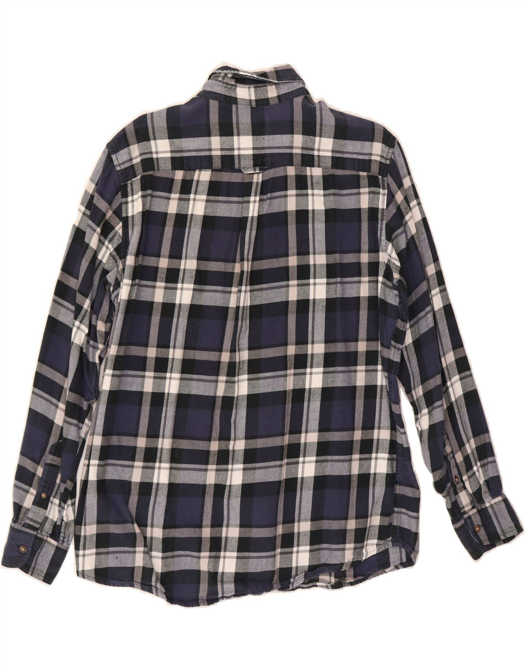 CHAPS Mens Flannel Shirt Large Navy Blue Check Cotton Vintage Chaps and Second-Hand Chaps from Messina Hembry 