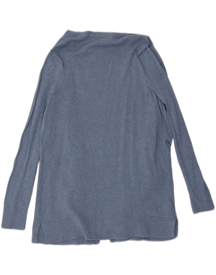 EDDIE BAUER Womens Open Cardigan Sweater UK 14 Medium Blue Cotton Vintage Eddie Bauer and Second-Hand Eddie Bauer from Messina Hembry 