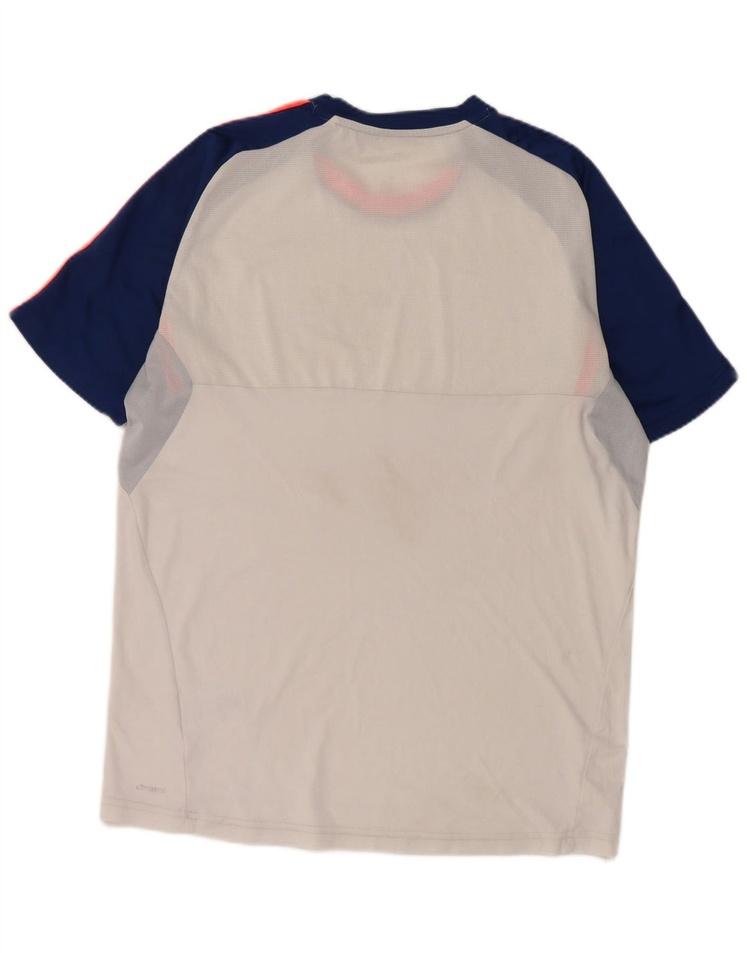 Adidas Męski T-shirt Top Średni Biały Poliester z blokami kolorów