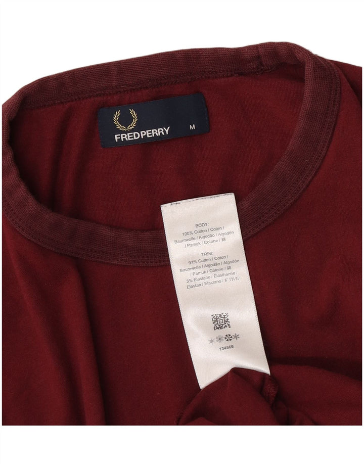 T-shirt męski Fred Perry, średni, bordowy bawełniany