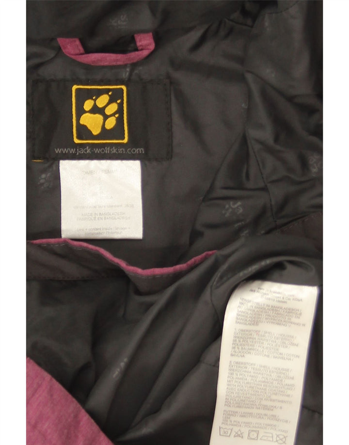 Damska kurtka wiatrówka Jack Wolfskin z kapturem UK 10, mały, różowy poliester