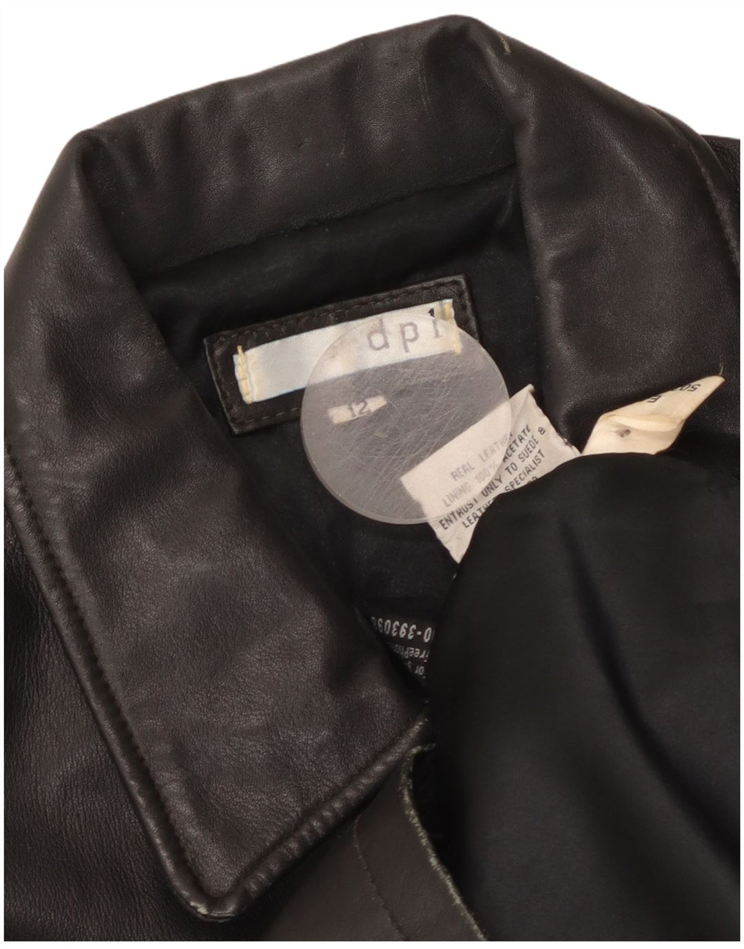 Damska kurtka skórzana DPL UK 12, średnia czarna skóra