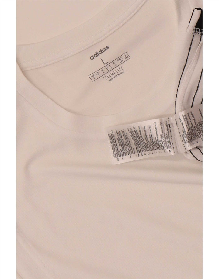 Adidas Męska kamizelka Climalite Top, duża, biała, z poliestru