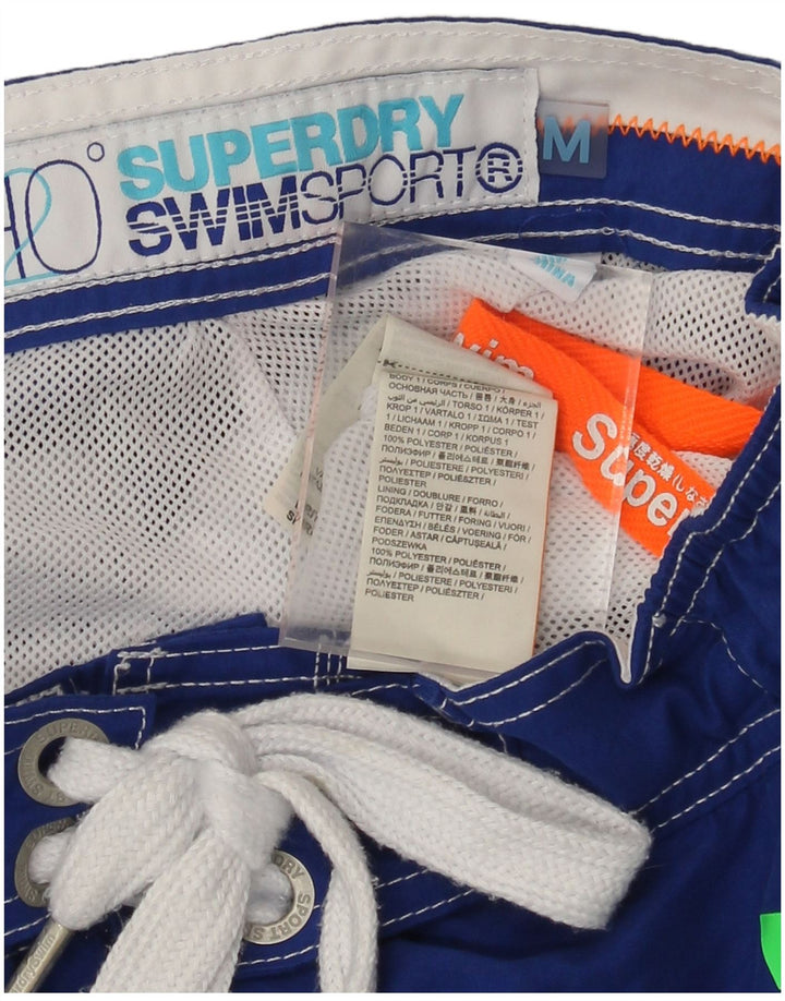 Męskie spodenki kąpielowe Superdry z grafiką, średni niebieski, poliester