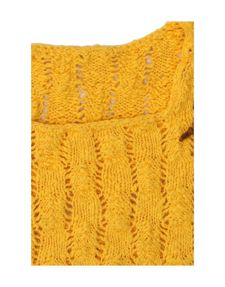 VINTAGE Womens Knit Blouse Top UK 18 XL Yellow Vintage Vintage and Second-Hand Vintage from Messina Hembry 