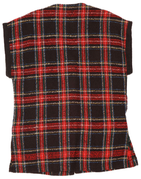 VINTAGE Damska marynarka oversize zapinana na 4 guziki UK 10 w małą czerwoną kratę