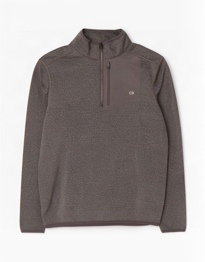 Męski dres Calvin Klein Golf z zamkiem błyskawicznym, mały, szary nakrapiany