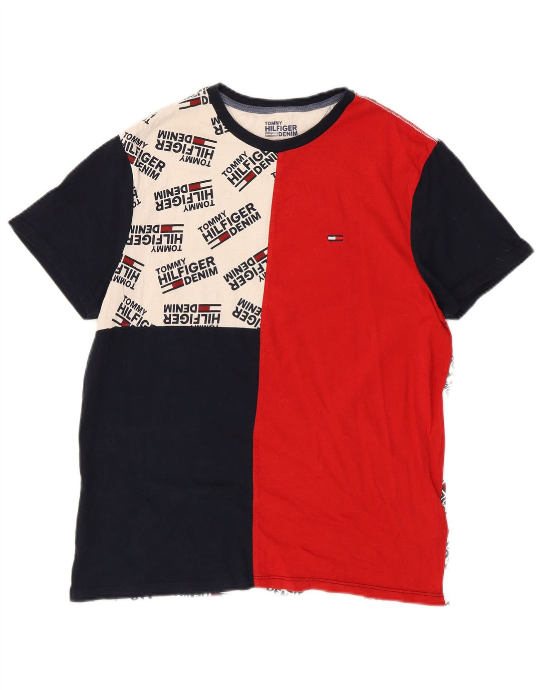 Męski T-shirt z grafiką Tommy Hilfiger, mały, wielokolorowy blok kolorów