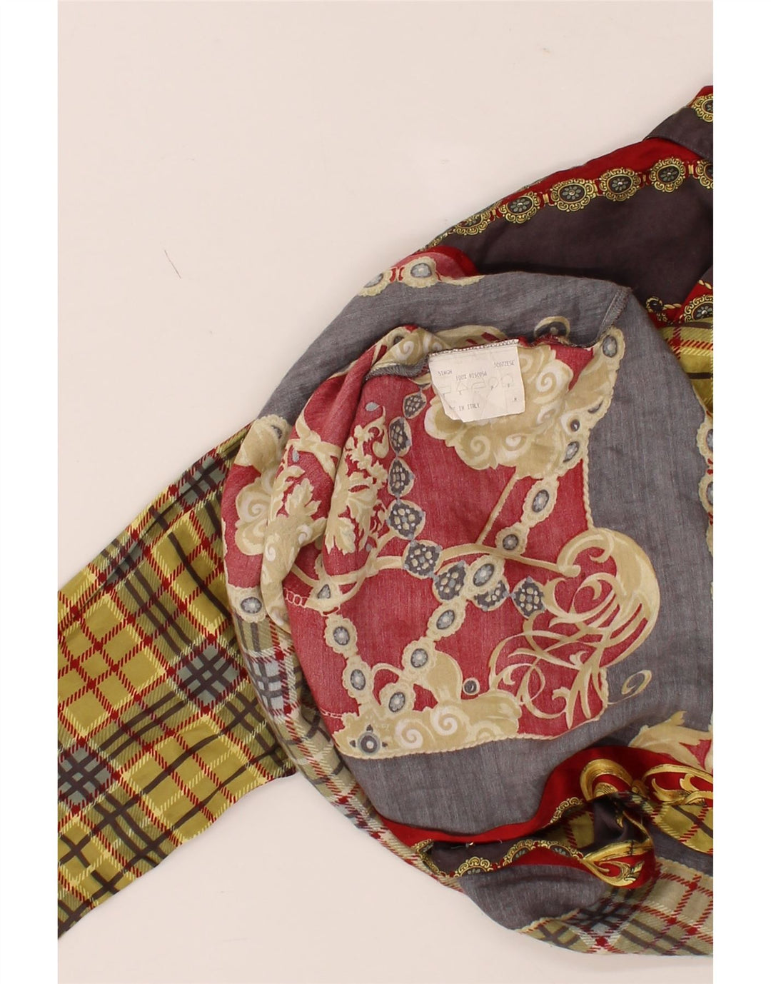 VINTAGE Womens Longline Shirt Blouse UK 14 Medium Multicoloured Vintage Vintage and Second-Hand Vintage from Messina Hembry 