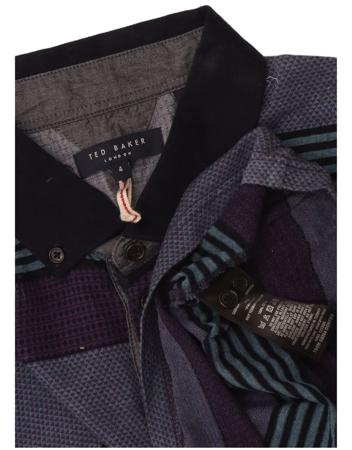 Męska koszulka polo Ted Baker, rozmiar 4, duża, bawełniana w kolorowe paski