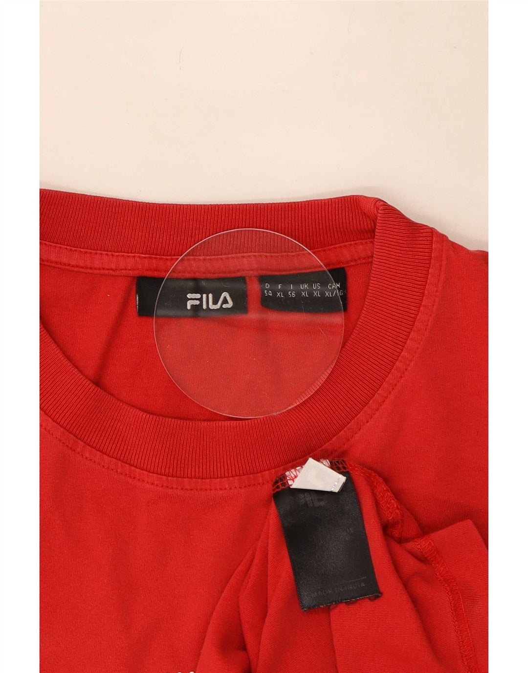 Męska koszulka z grafiką Fila Top XL, czerwona, bawełniana
