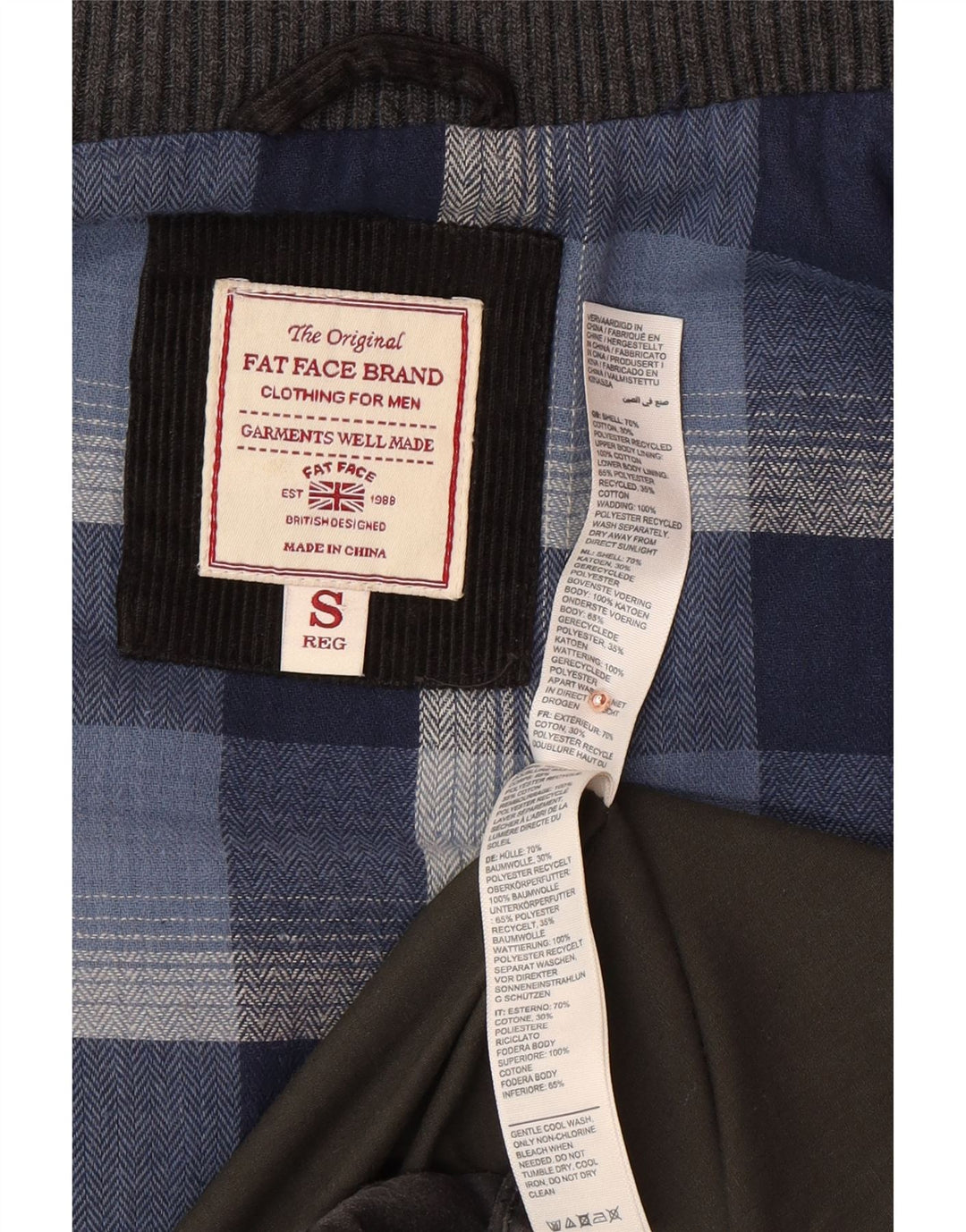 Męska wyściełana kamizelka FAT FACE UK 36 Small, szara, bawełniana