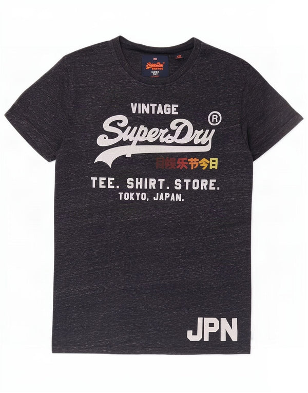 Męska koszulka Superdry Regular Graphic Top, średnia, granatowa, bawełniana w cętki