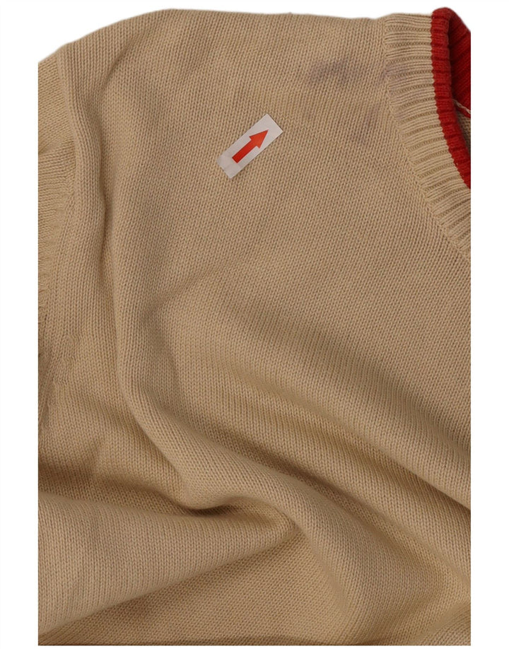 Męski sweter z okrągłym dekoltem Sergio Tacchini, średnio beżowy, bawełniany