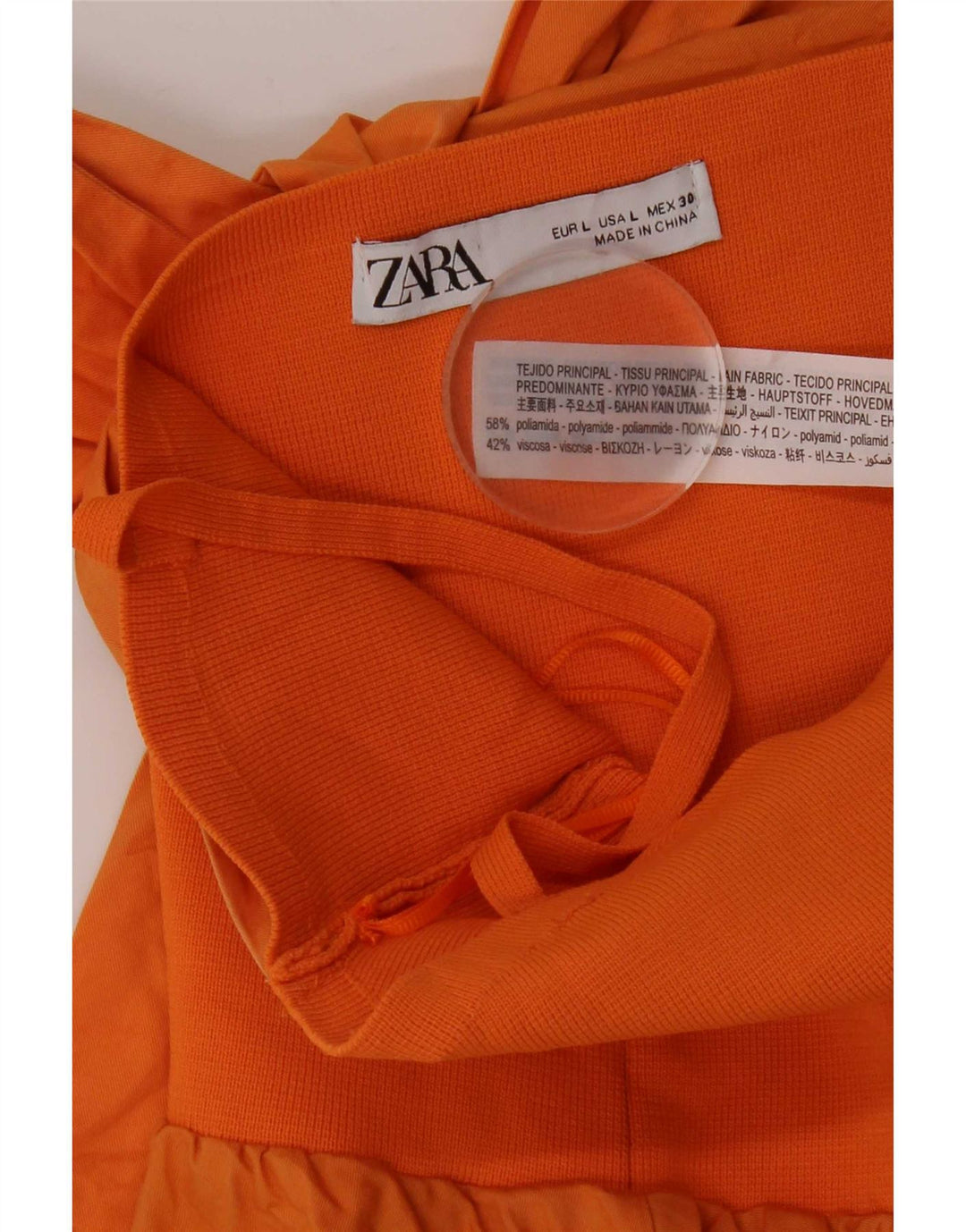 Damski top na ramiączkach Zara UK 14, duży, pomarańczowy, poliamid