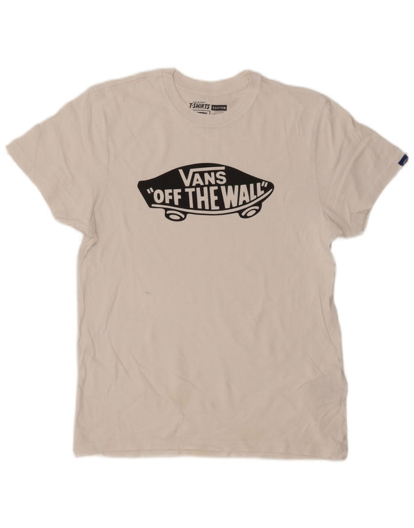 Męski T-shirt Vans o dopasowanym kroju z grafiką, średni, biały, bawełniany