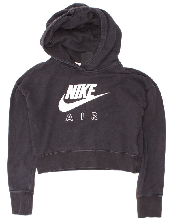 Dziewczęca bluza z kapturem Nike Crop Graphic Standard Fit, 10-11 lat, średnia czarna