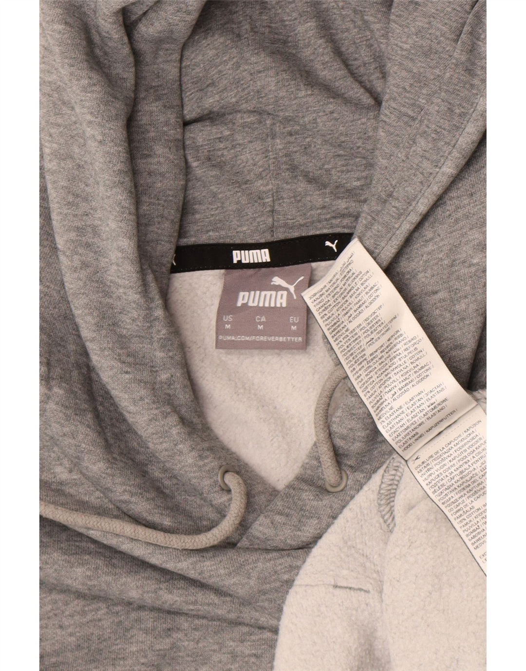 Męski sweter z kapturem Puma z grafiką, średnioszary, bawełniany w cętki