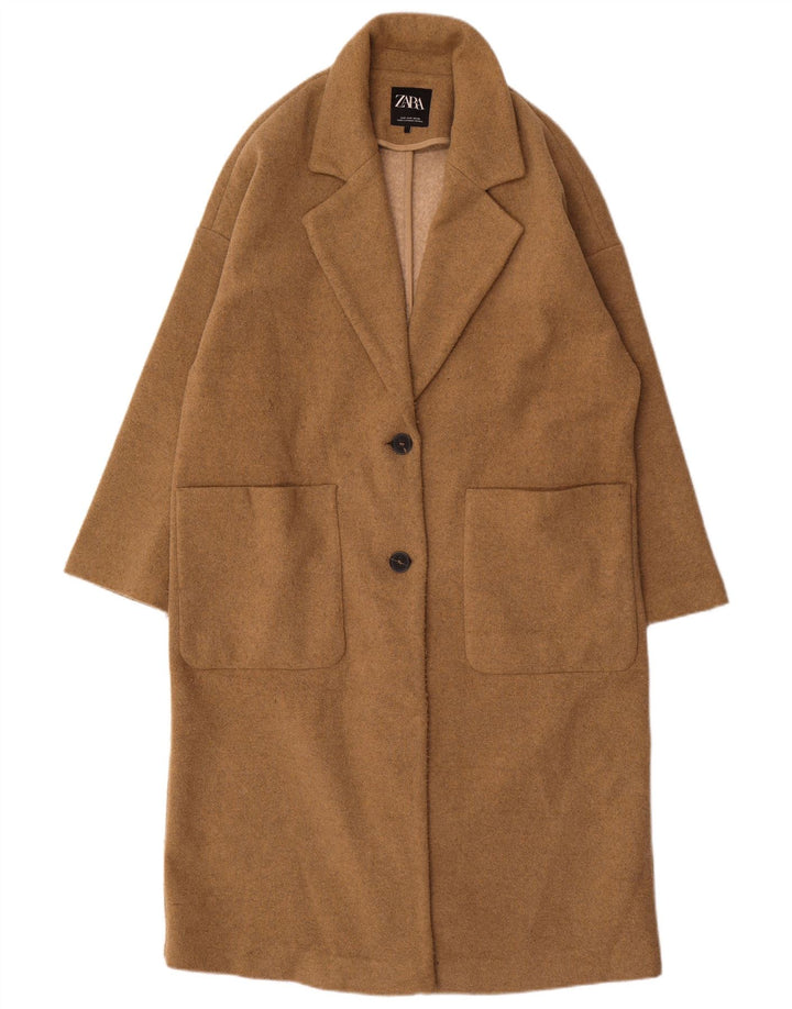 Damski płaszcz oversize Zara UK 10 Small Beżowy poliester