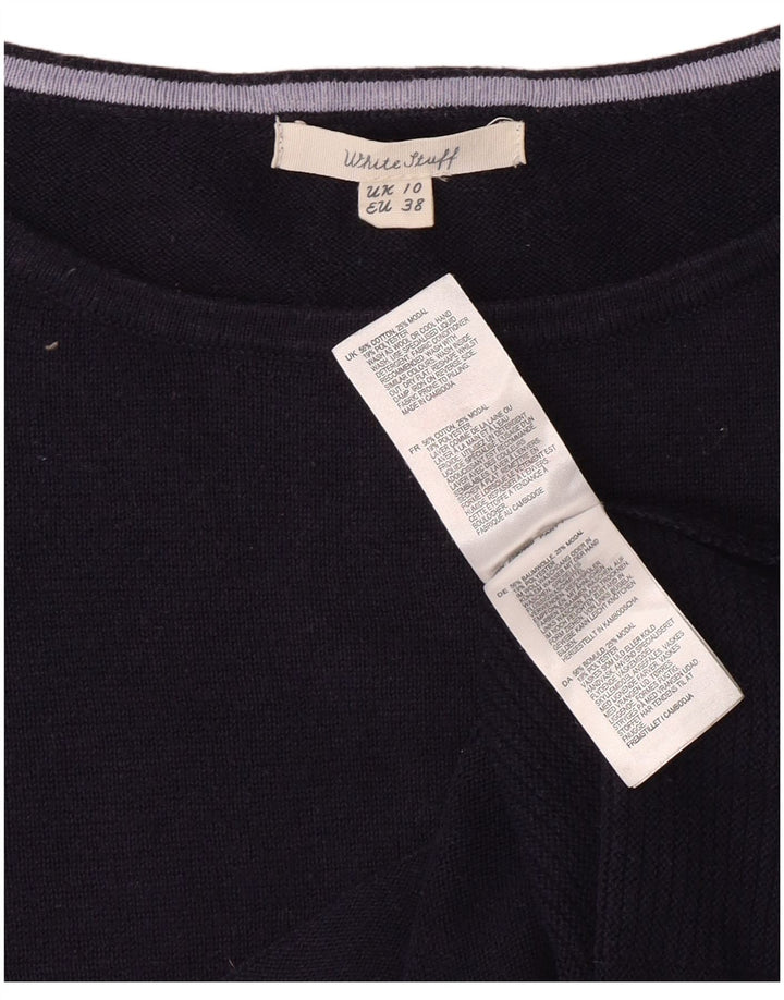 WHITE STUFF Damski sweter z dekoltem w łódkę UK 10, mały, granatowy