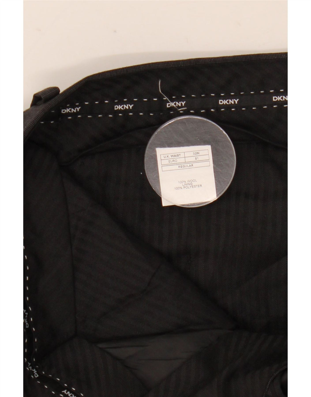 Męskie spodnie garniturowe Dkny W32 L31 Szara wełna