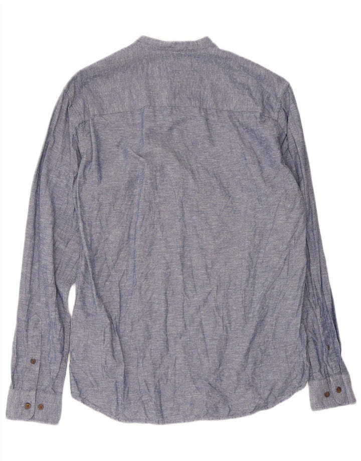 Męska koszula pulowerowa Jack & Jones o dopasowanym kroju, średnia niebieska bawełna w cętki