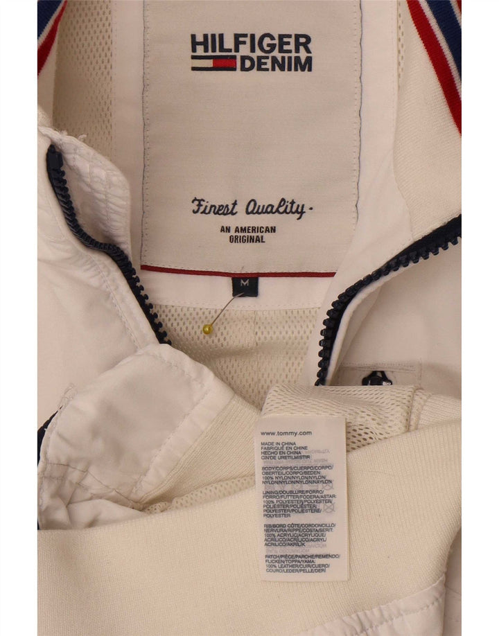 Męska kurtka bomberka Tommy Hilfiger UK 38 Średni biały nylon