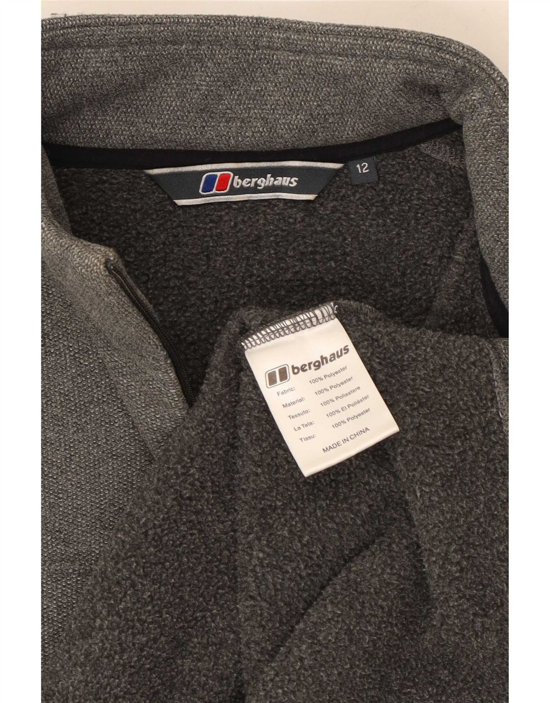 Damska bluza z zamkiem błyskawicznym Berghaus UK 12, średni szary poliester